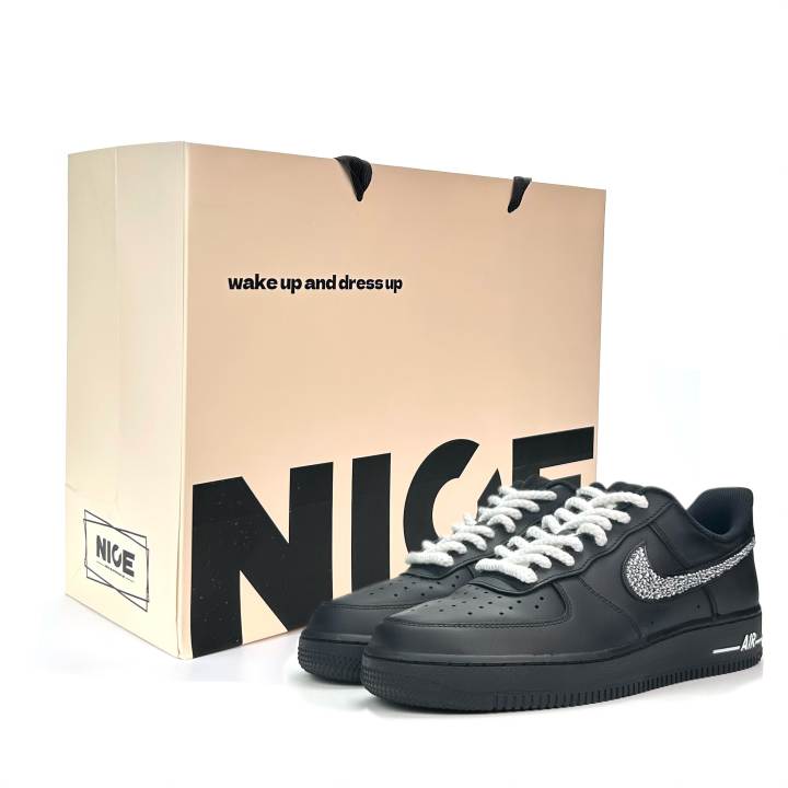 Nike Nike Air Force 1 Silver Wing Diamond Tycoon Deconstruction Arts Black Rider Luxury Streetwear Low top Skateboard Shoes