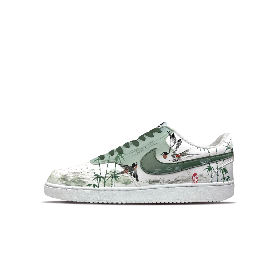 Nike Nike Court Vision 1 Explosive Plan, Peaceful Joy Slip Resistant Abrasion Resistant Low top Skateboard Shoes Men's