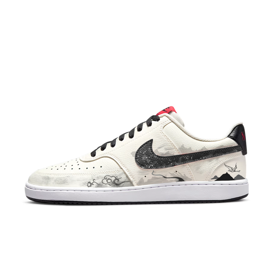 Nike Nike Court Vision 1 Cushioning Abrasion Resistant Cushioning, Wear Resistant Low top Skateboard Shoes Men's Black White