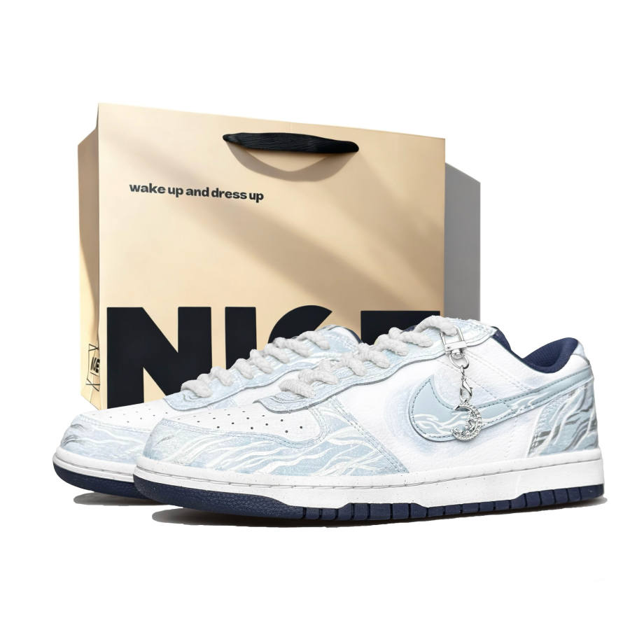 Nike Nike Big Ink, Xingji, Shopping Bag Abrasion Resistant Abrasion Resistant Low top Skateboard Shoes Men's Blue