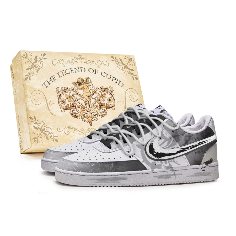 Nike Nike Court Vision Slip Resistant Abrasion Resistant Low top Skateboard Shoes Men's Gray White
