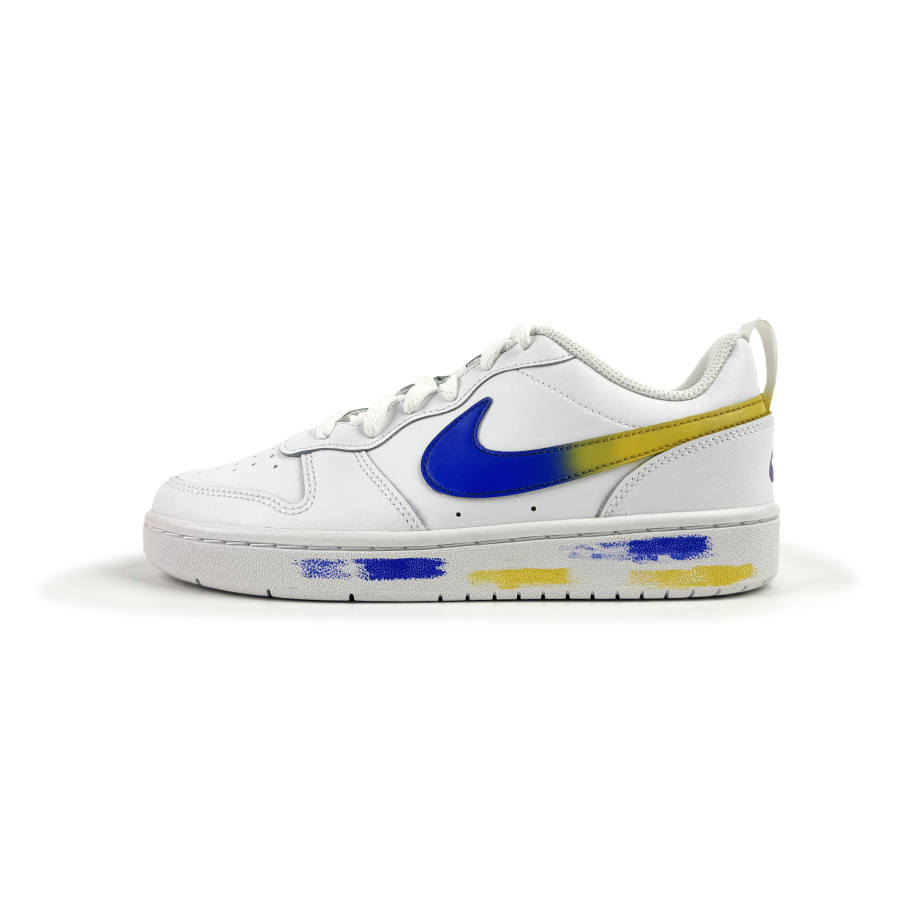 Nike Nike Court Borough Crushed Ice Blue Slip Resistant Abrasion Resistant Low top Skateboard Shoes GS Blue Yellow