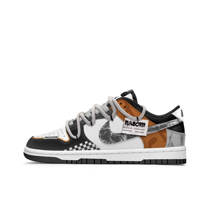 Nike Nike Dunk Freedom Panda, Blind Spot Slip Resistant Abrasion Resistant Low top Skateboard Shoes Unisex Black White Brown