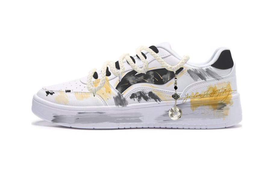 Li-Ning Li Ning Sycee Skateboard Shoes Men's Low Top White/Yellow