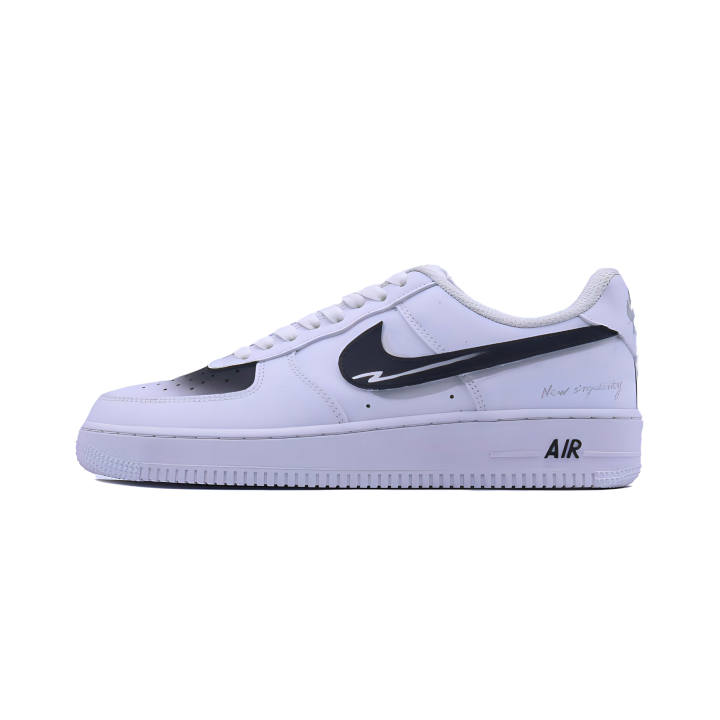 Nike Nike Air Force 1 Novel Point, Black And White Blended Slip Resistant Abrasion Resistant