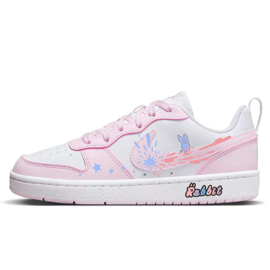 Nike Nike Court Borough Abrasion Resistant Abrasion Resistant Low top Skateboard Shoes Unisex White Pink