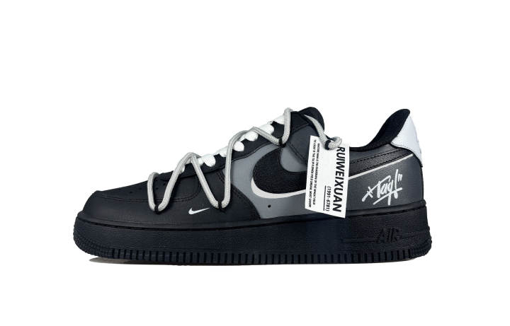 Nike Nike Air Force 1 Gray Track 2.0 Abrasion Resistant Low top Skateboard Shoes Unisex Black