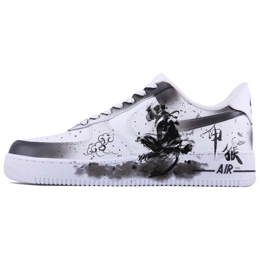 Nike Nike Air Force 1 Auspicious Monkey SDS Abrasion Resistant Abrasion Resistant Low top Skateboard Shoes Men's White Black