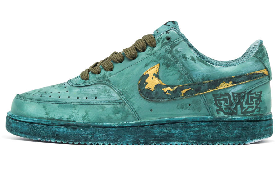 Nike Nike Court Vision 1 Slip Resistant Abrasion Resistant Low top Skateboard Shoes Men's Gold Green
