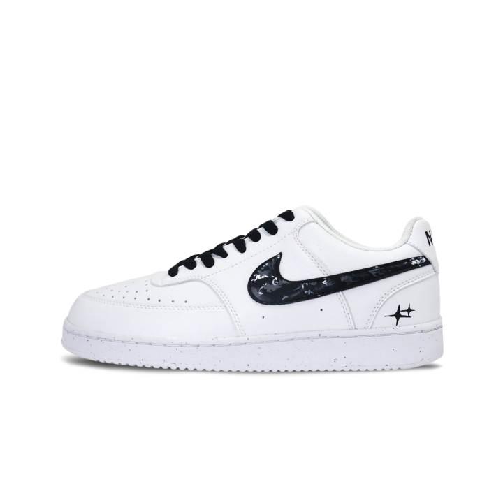 Nike Nike Court Vision 1 Obsidian Journey Lightweight Breathable Low top Skateboard Shoes Men's Black White