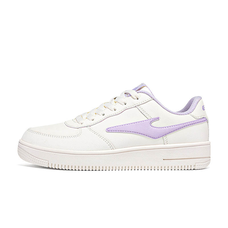 Erke Slip Resistant Cushioning Low top Skateboard Shoes Women's Microcrystal White/Aromatherapy Purple