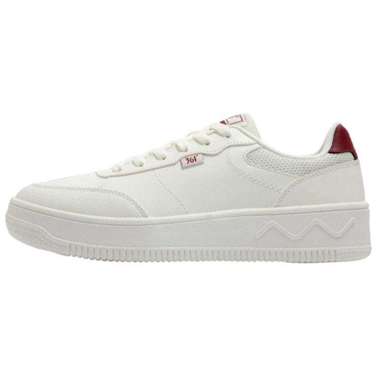 361° Slip Resistant Abrasion Resistant Low top Skateboard Shoes Men's White Red