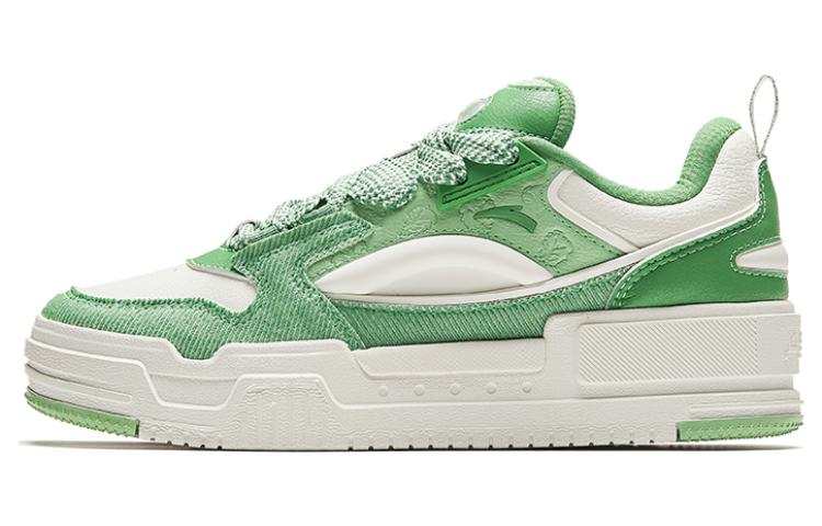 Anta Slightly Sweet Puffy Shoes Slip Resistant Low top Skateboard Shoes Women's Green White