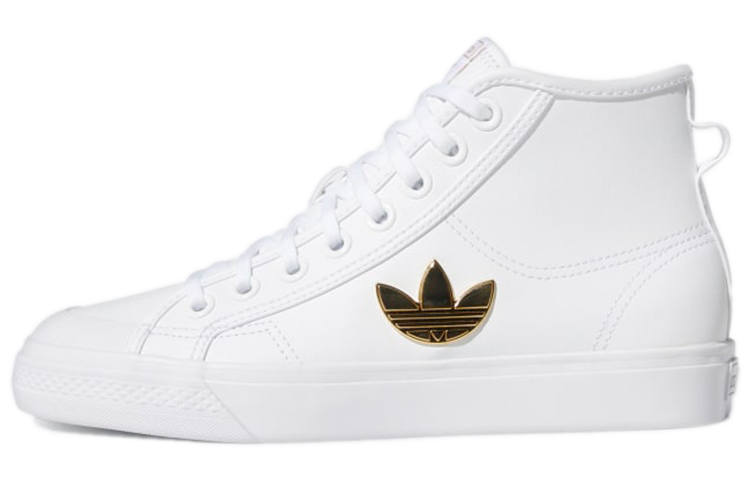Adidas Originals Adidas Nizza Trefoil Hi Cloud White Gold Metallic Women's