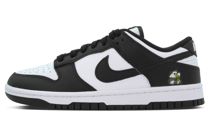 Nike Nike Dunk Leather Slip Resistant Abrasion Resistant Low top Skateboard Shoes Women's Black White