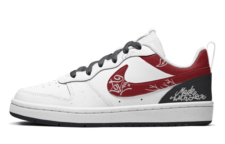 Nike Nike Court Borough Low top Skateboard Shoes GS Black White Red