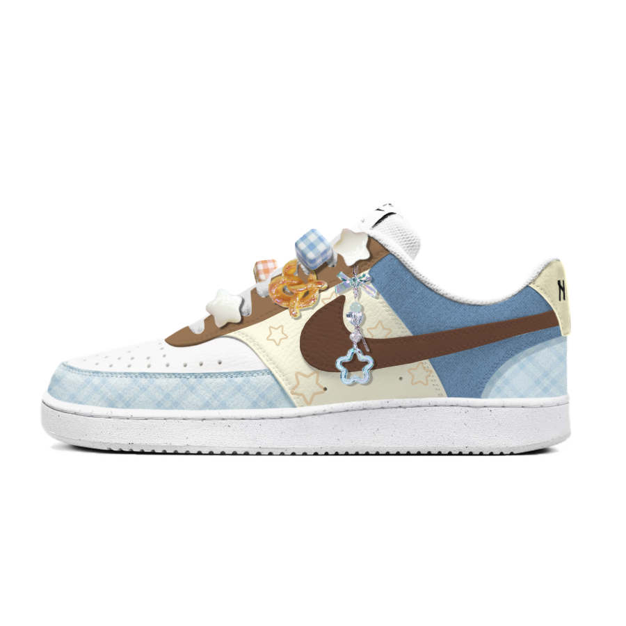 Nike Nike Court Vision 1 Slip Resistant Abrasion Resistant Low top Skateboard Shoes Men's Blue Yellow