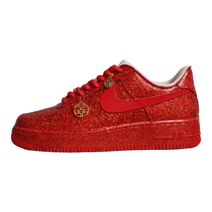 Nike Nike Air Force 1 Wedding Shoes Slip Resistant Slip Resistant Low top Skateboard Shoes Men's Red