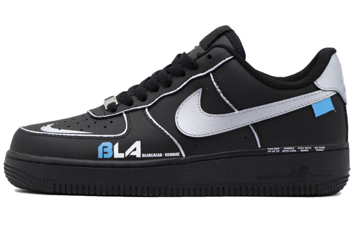 Nike Nike Air Force 1 Low top Skateboard Shoes Men's Silver Black