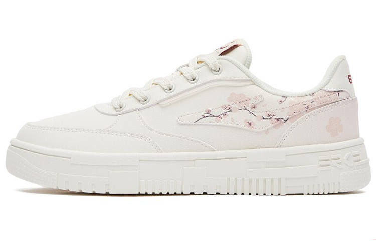 Erke Lightweight Low top Skateboard Shoes Women's White Pink