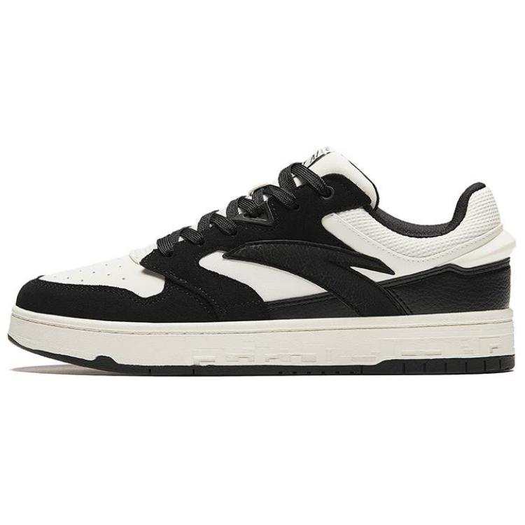 Anta Slip Resistant Abrasion Resistant Skateboard Shoes Men's Black White