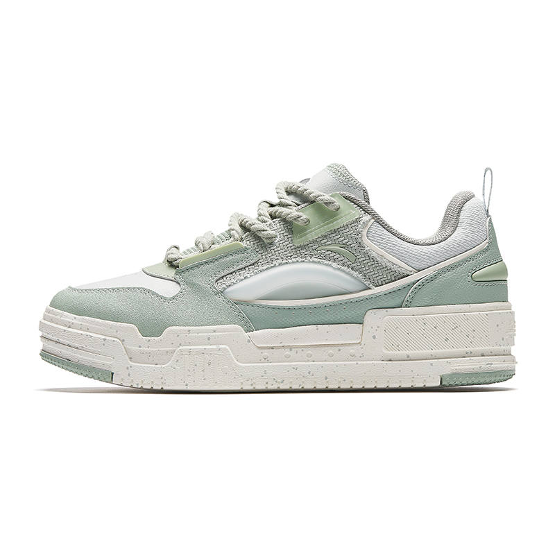 Anta Slightly Sweet Slip Resistant, Abrasion Resistant, Height Increasing Low top Skateboard Shoes Men's Gray Green