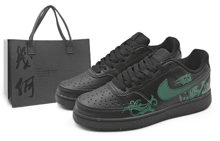 Nike Nike Court Vision Low Abrasion Resistant Low top Skateboard Shoes Unisex Dark Green