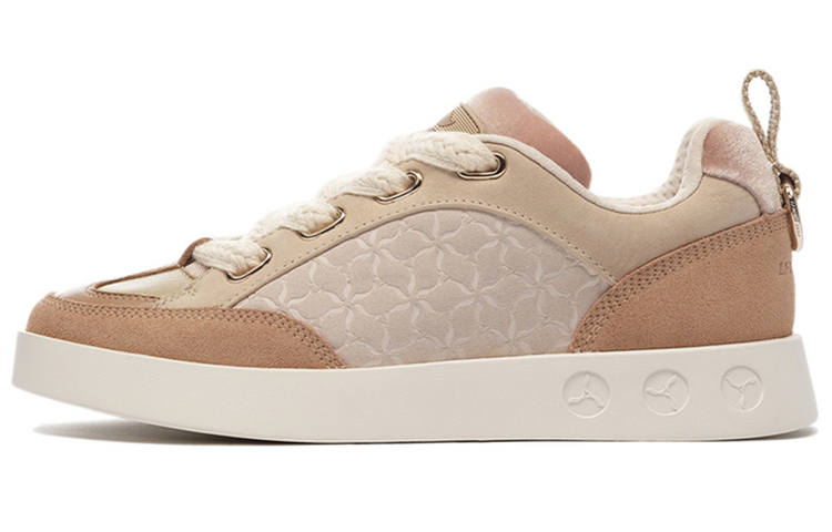 LI-NING 1990 LI NING 1990 Wind Chimes Slip Resistant Abrasion Resistant Low top Skateboard Shoes Women's Milk Umber