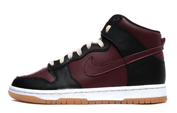 Nike Nike Dunk High 'Redwood' Leather Slip Resistant Cushioning Abrasion Resistant High top Skateboard Shoes Dark Red