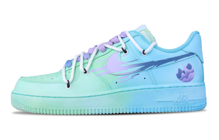 Nike Nike Air Force 1 Low top Skateboard Shoes Women's Blue Green