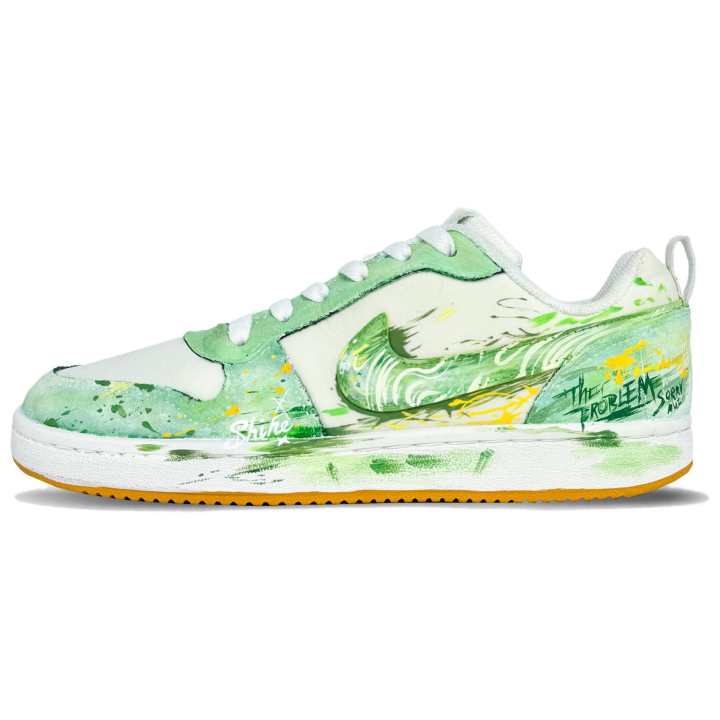 Nike Nike Court Borough Leather Abrasion Resistant Low top Skateboard Shoes Men's Green