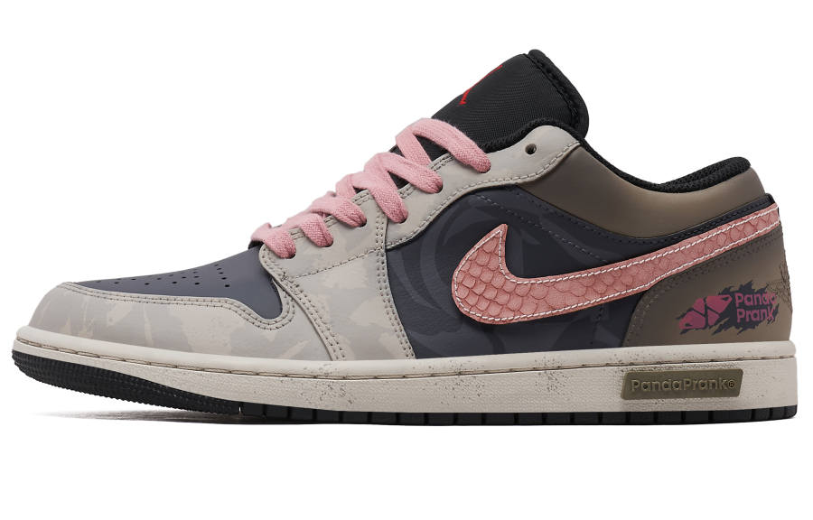 Jordan Jordan Air Jordan 1 Slip Resistant Abrasion Resistant Low top Skateboard Shoes Men's Beige Purple
