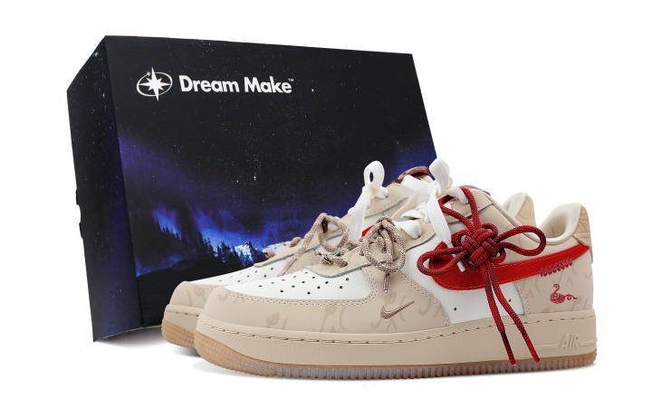 Nike Nike Air Force 1 Slip Resistant Abrasion Resistant Low top Skateboard Shoes Women's Light Brown