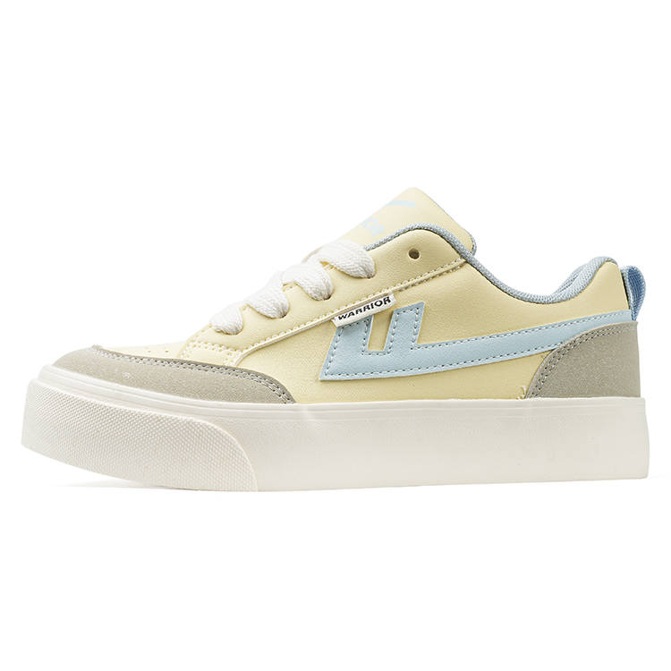 Warrior Slip Resistant Quick Dry Abrasion Resistant Low top Skateboard Shoes Women's Yellow Gray Light Blue