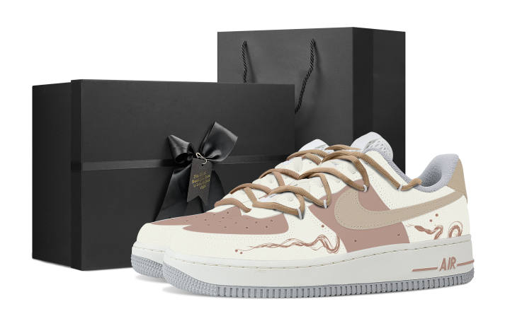 Nike Nike Air Force 1 Rice Snake High End Box Slip Resistant Cushioning Abrasion Resistant Low top Skateboard Shoes Women's