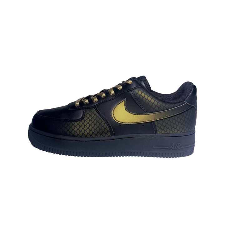 Nike Nike Air Force 1 Coverage Slip Resistant Cushioning Low top Skateboard Shoes Unisex Black