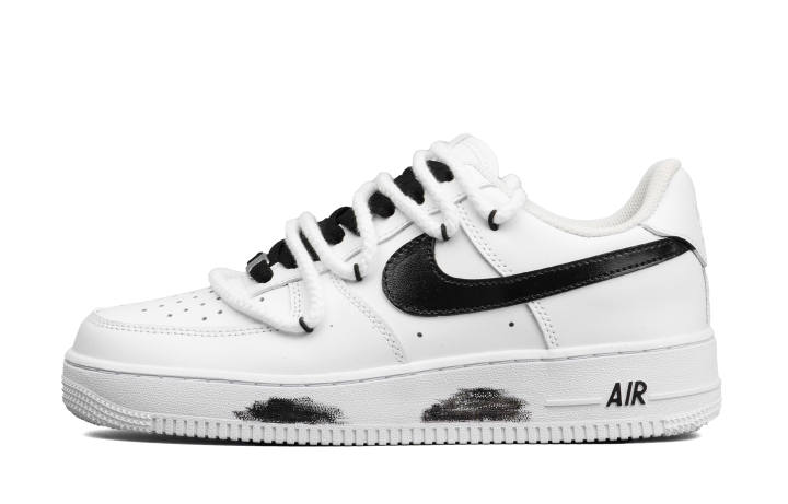 Nike Nike Air Force 1 Cushioning Abrasion Resistant Low top Skateboard Shoes Unisex Black White