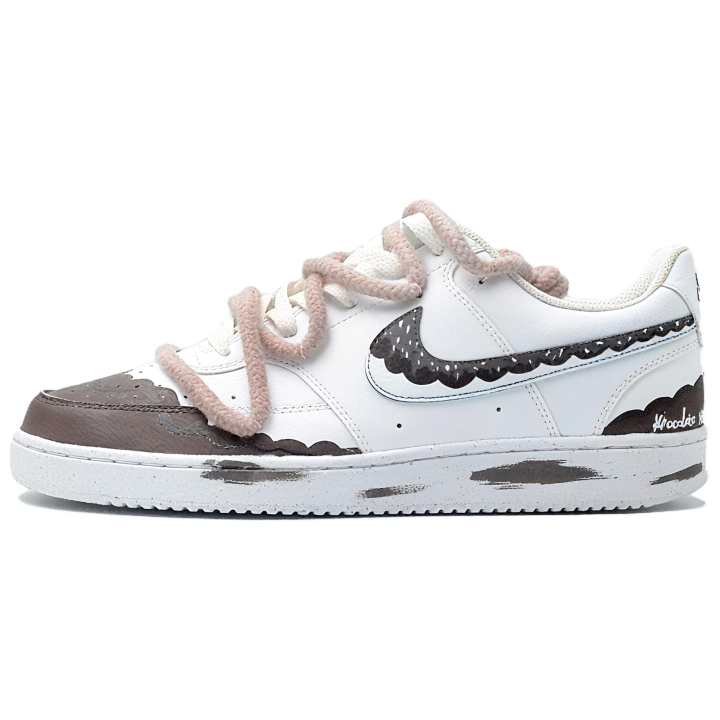 Nike Nike Court Vision 1 Skateboard Shoes Men's Low Top White/Brown/Pink