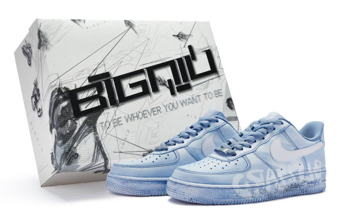 Nike Nike Air Force 1 LE Low top Skateboard Shoes GS White Blue