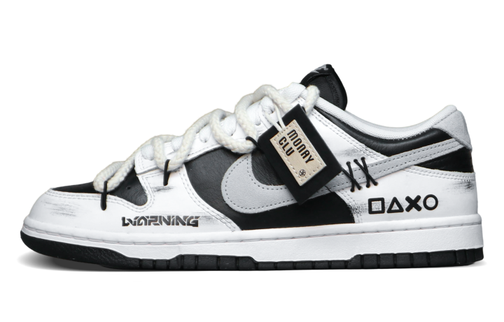 Nike Nike Dunk Slip Resistant Abrasion Resistant Low top Skateboard Shoes Men's Black White