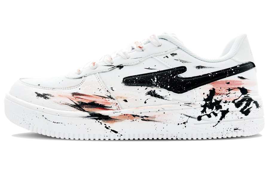 Erke Skateboard Non Slip And Waterproof Coverage Low top Skateboard Shoes Unisex White Black