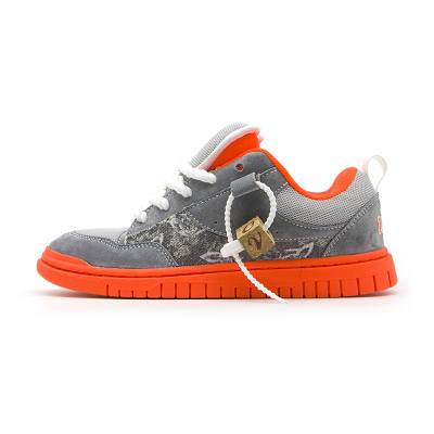 YIBONI Coverage Slip Resistant And Abrasion Resistant Low top Skateboard Shoes Unisex Gray