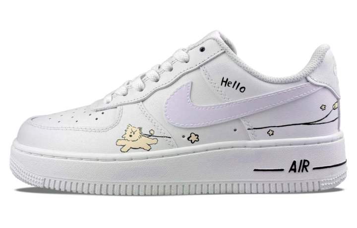 Nike Nike Air Force 1 Abrasion Resistant Low top Skateboard Shoes Women's Purple White