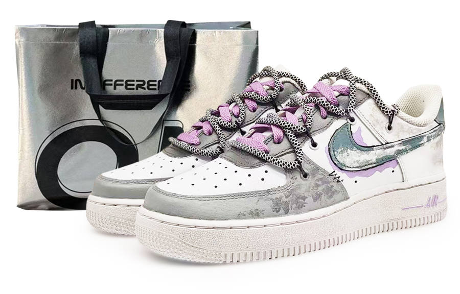 Nike Nike Air Force 1 EIGHT% No. 9 Coverage Thermal Abrasion Resistant Low top Skateboard Shoes Unisex Purple