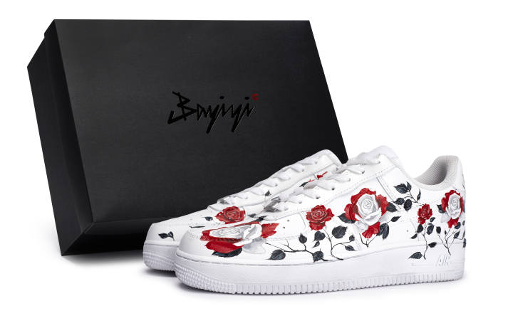 Nike Nike Air Force 1 Blazing Rose Slip Resistant Low top Skateboard Shoes Unisex White Red Gray Black