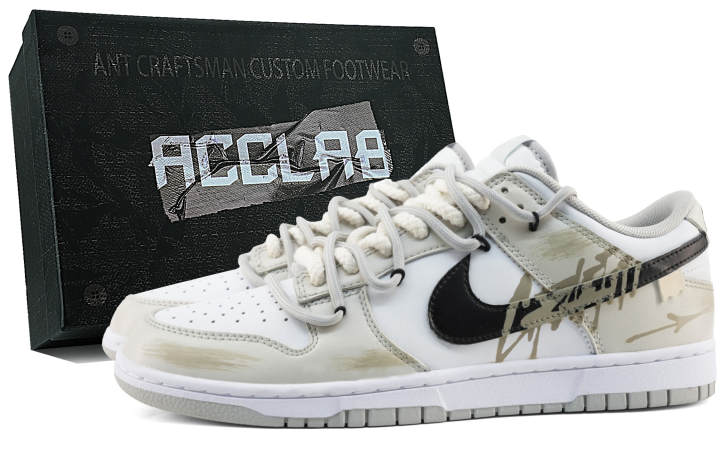 Nike Nike Dunk Lightweight Height Increasing Low top Skateboard Shoes Men's White Gray Yellow