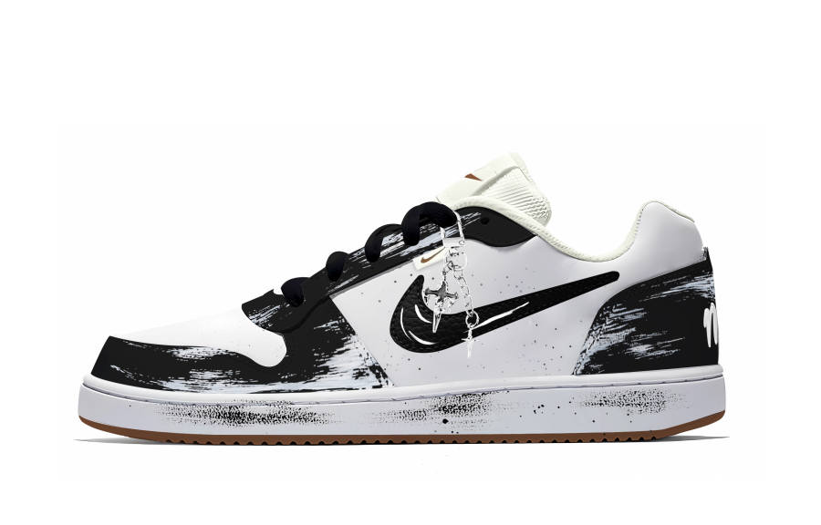 Nike Nike EBERNON Storm Abrasion Resistant, Lightweight, And Breathable Low top Skateboard Shoes Men's Black White