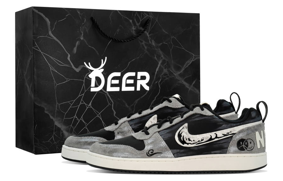 Nike Nike Court Borough DEER Dream Abrasion Resistant Abrasion Resistant Low top Skateboard Shoes Men's Black Gray