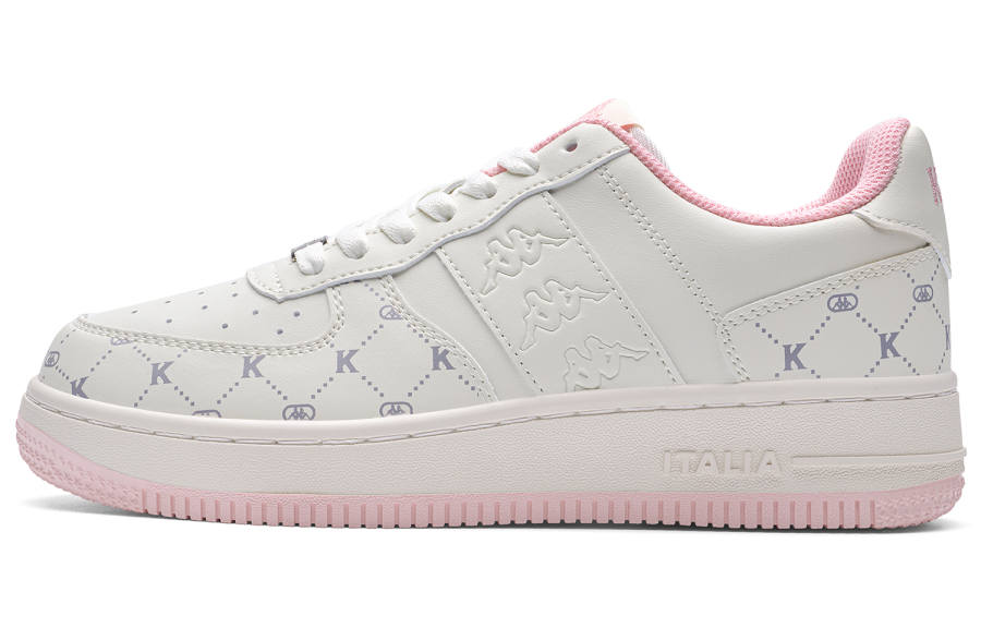 Kappa Floral Back to Back Low top Skateboard Shoes Women's White Pink