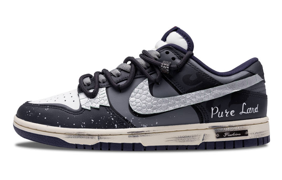 Nike Nike Dunk Vintage Street District Slip Resistant Abrasion Resistant Low top Skateboard Shoes Men's Black Gray